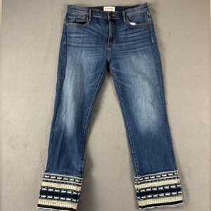 DRIFTWOOD Blue Jeans with Embroidered Cuffs